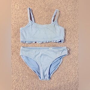 Girls, baby blue ruffled, two-piece Abercrombie and Fitch size 13/14  bikini